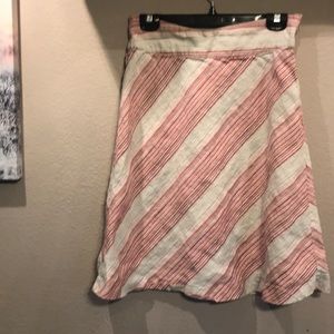 Striped linen skirt